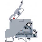 Elmex Fuse Terminals-Block,KUDDF 4D, Product Type: KUDDF 4D, Conductor Size: 2.5 sq mm, Current Rating: 6.3 (UT) / 28 (LT) A, Pitch: 8 mm (0.31 Inch), Width: 74 mm (2.89 Inch), Height: 51.5 mm (2.01 Inch)