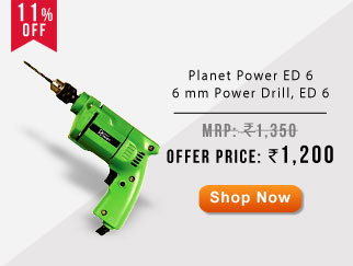 Planet Power ED 6 - 6 mm Power Drill, ED 6, Input Power: 350W, Color: Green