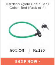 Harrison Cycle Cable Lock Color: Red (Pack of 4)