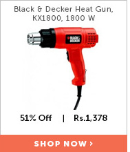 Black & Decker Heat Gun, KX1800, 1800 W, 300/580 °C (Pack of 1)