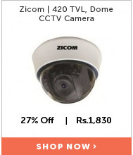 Zicom,     Dome, 420 TVL, CCTV Camera, I.CC.CA.DOME.420T36.NA (Pack of 1)