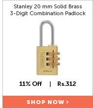 Stanley 20 mm Solid Brass 3-Digit Combination Padlock