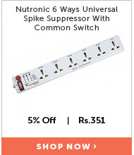 Nutronic 6 Ways Universal Spike Suppressor With Common Switch