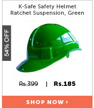 K-Safe Safety Helmet Ratchet Suspension, Color Green