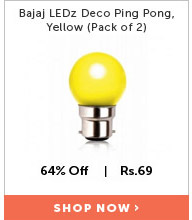 Bajaj LEDz Deco Ping Pong, Yellow (Pack of 2)