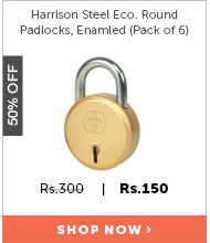 Harrison Steel Eco. Round Padlocks, Enamled, Size: 45 mm, (Pack of 6)