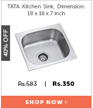 TATA Kitchen Sink, Dimension: 18 x 16 x 7 inch, TATA01 (Pack of 1)