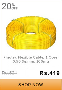 Finolex Flexible Cable, 1 Core, 0.50 Sq.mm, 100mtr