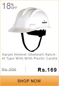 Karam Helmet (Shelmet) Ratchet Type With With Plastic Cardle, PN521(WHITE)